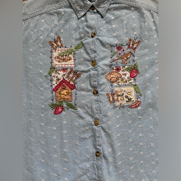 Casey & Max vintage 90’s embroidered button down shirt size M - Picture 3 of 6
